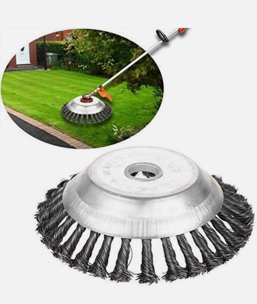 Grass Strimmer Head Trimmer Brush Steel Wire Brush Wheel Weed Trimmer Garden