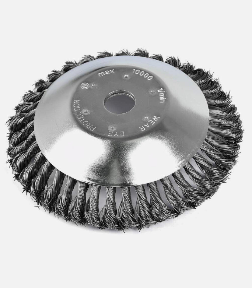 Grass Strimmer Head Trimmer Brush Steel Wire Brush Wheel Weed Trimmer Garden