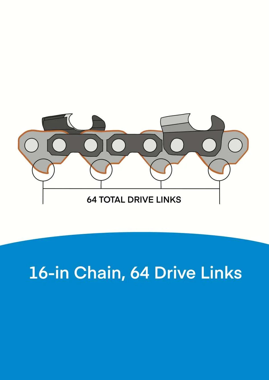 16-inch Universal Chainsaw Chain, 46 Drive Links