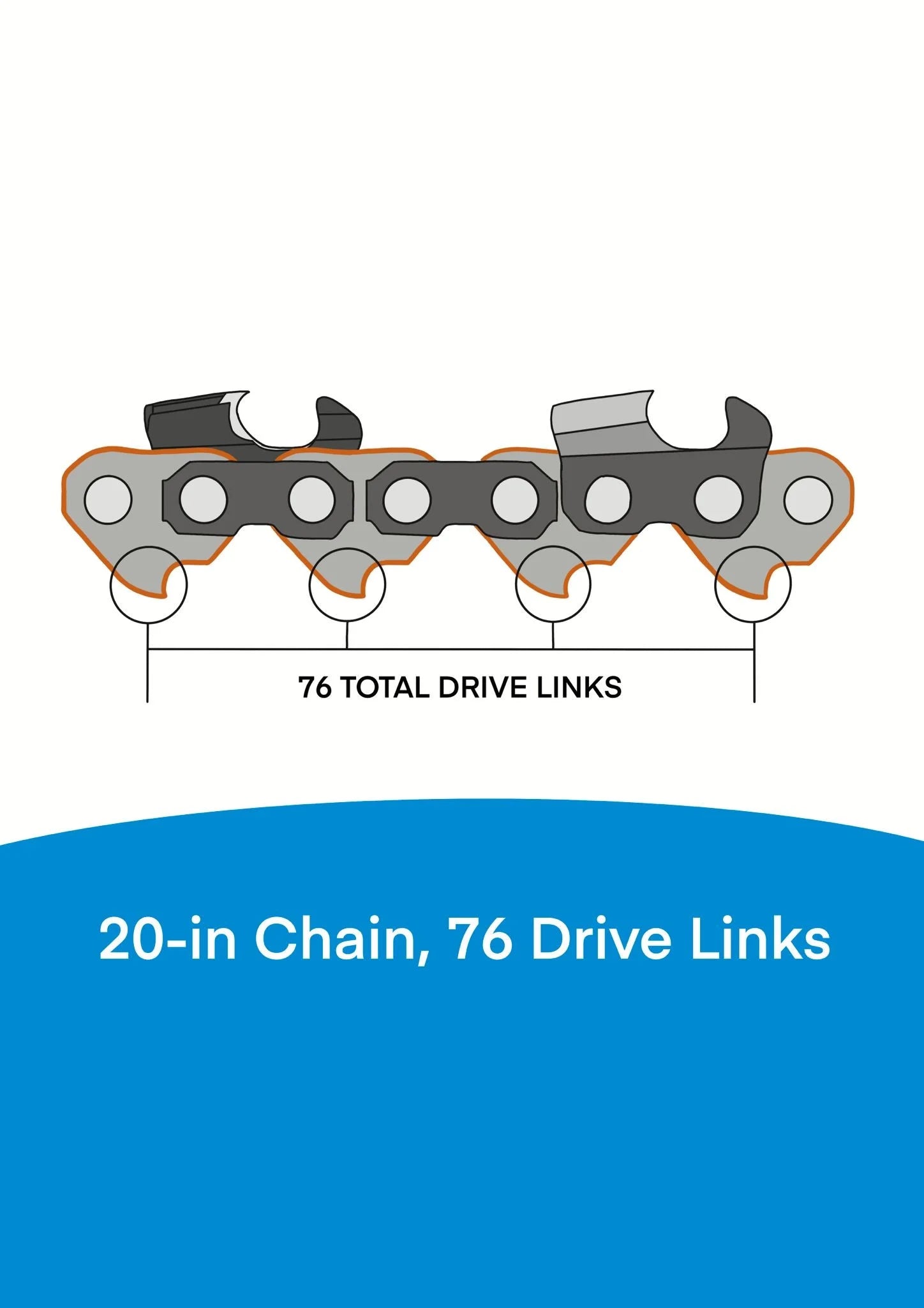 20-inch Parker Chainsaw Chain, 76 Drive Links