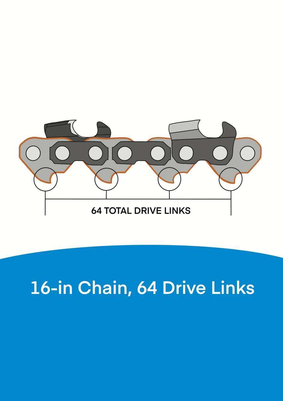 16 inch Chainsaw chain for Worx WG303E WG 303 E 16" 40cm