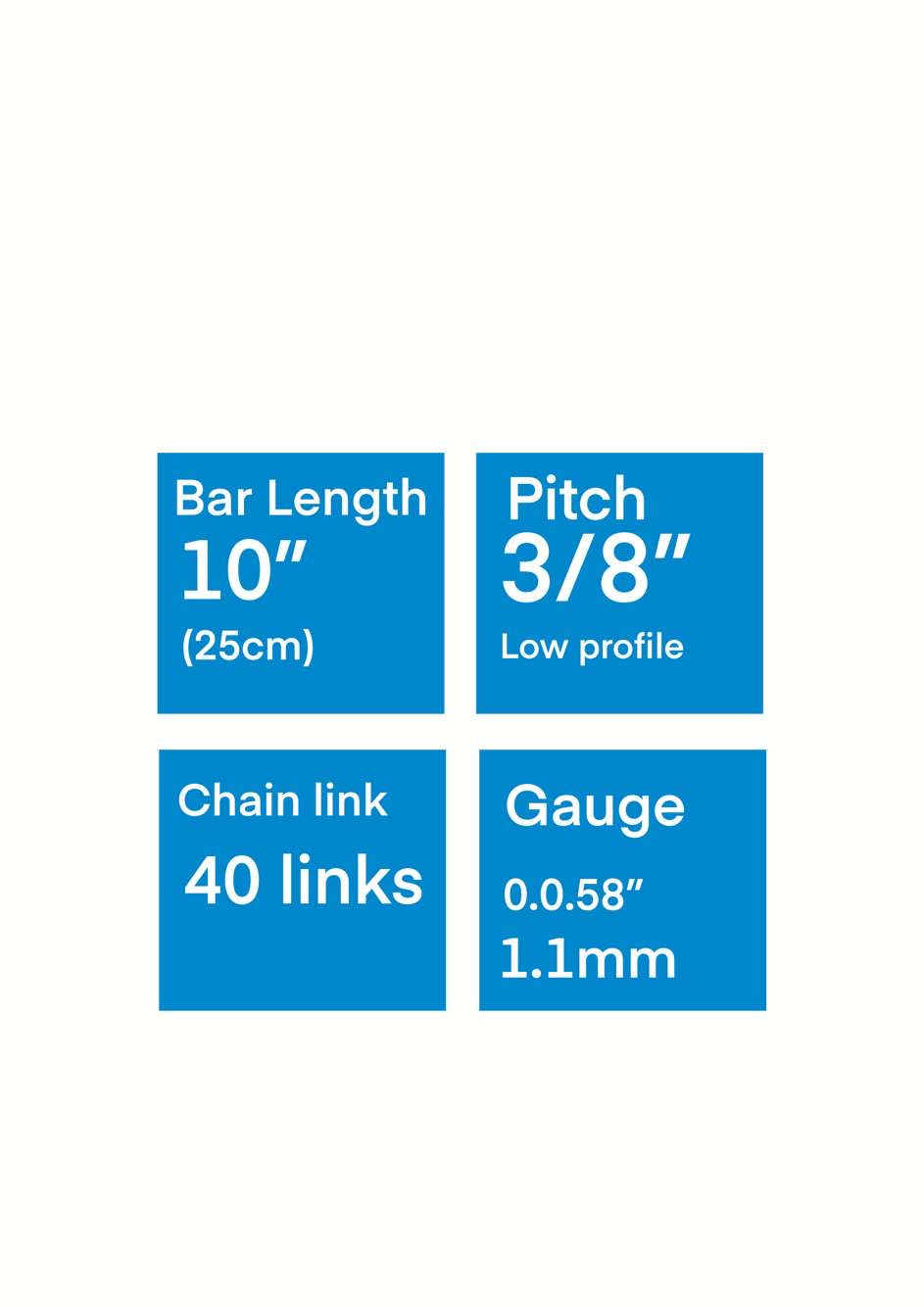 10 inch Chainsaw chain fits NAX POWER 100C